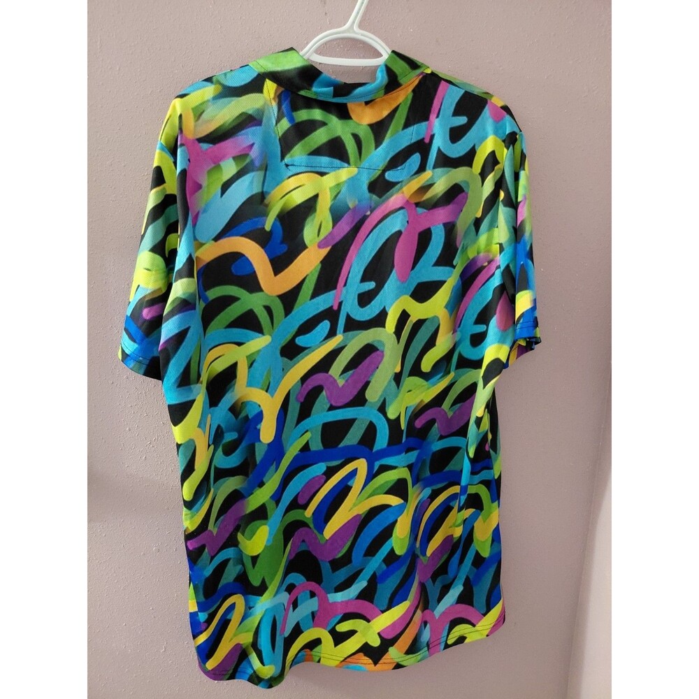 Play Loud Golf Polo Shirt Men's XL Multi Color Psychedelic Swirl Performance - Picture 6 of 9